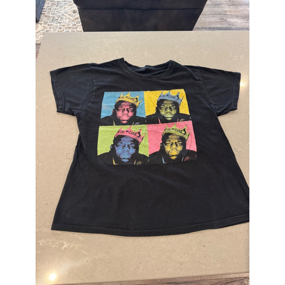 The Notorious BIG King Crown Pop Art‎ T Shirt Men's Black Graphic Tee